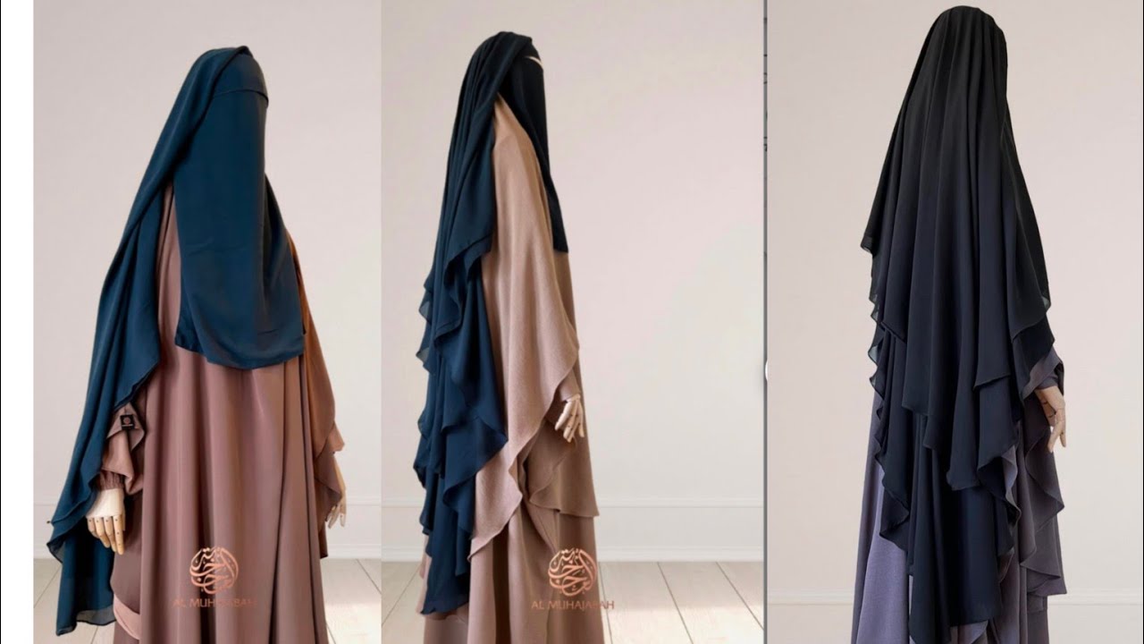 3 Layer long niqab cutting and stitching stepbystep/ long nose peace  cutting and stitching/