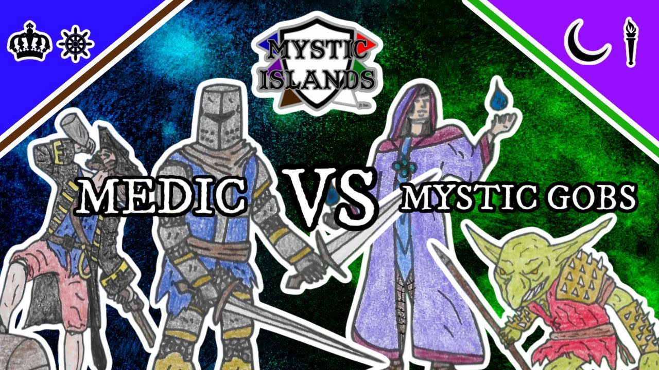 First Mystic Islands Gameplay! Medic Deck VS Mystic Gobs! - How to play Mystic Islands -Homemade TCG