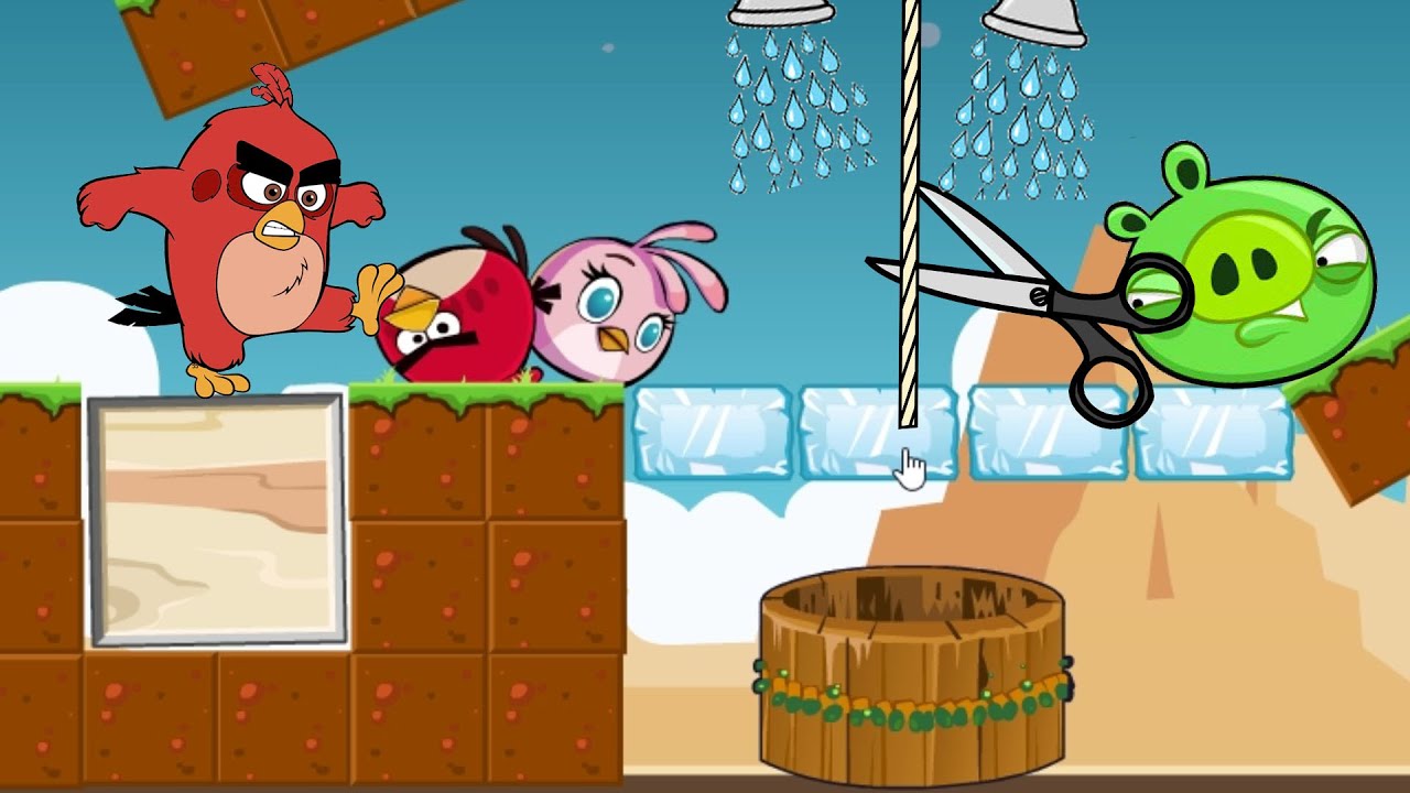 Angry Birds Take A Shower - BEAT THE PIGGIES TO STEAL WATER WELLS!
