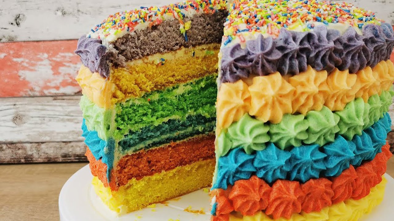 Saftige Regenbogentorte - einfaches Rezept 🌈