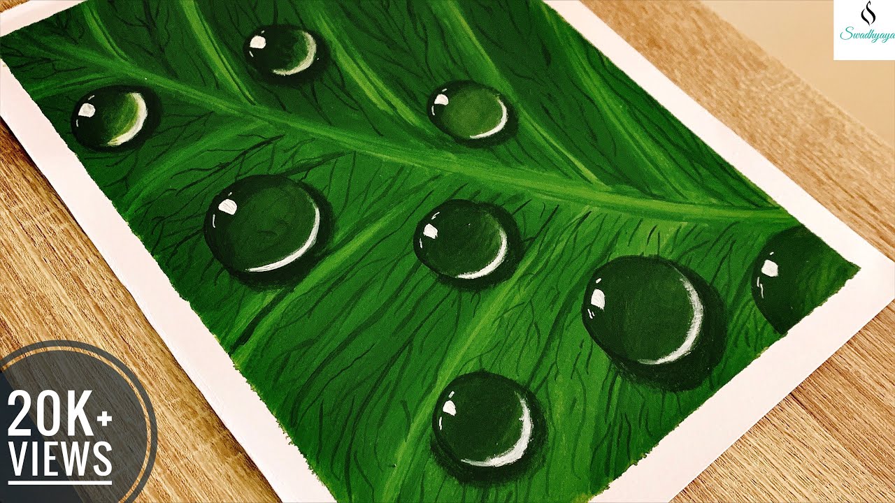 Dew Drops | Acrylic painting of Water droplets on Leaf | Easy tutorial for beginners | Tips & Tricks