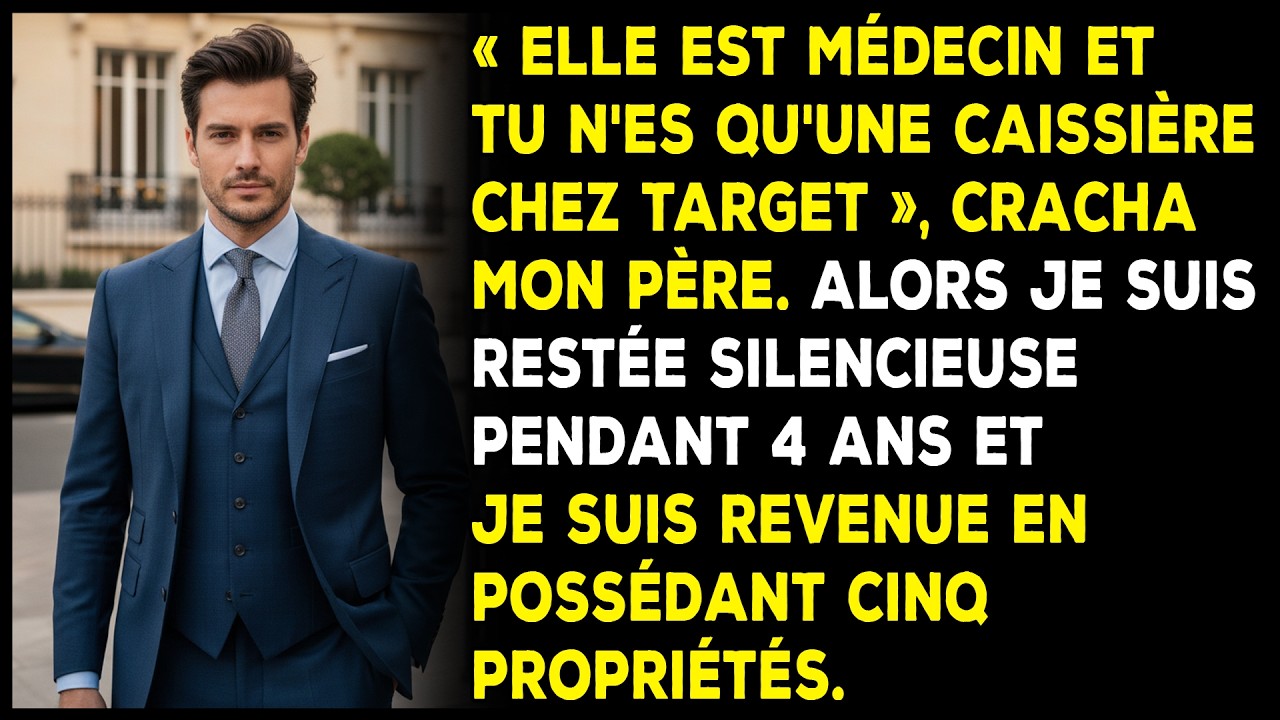 « Elle est médecin et tu n'es qu'une caissière chez Target », cracha mon père. 4 ans plus tard,...