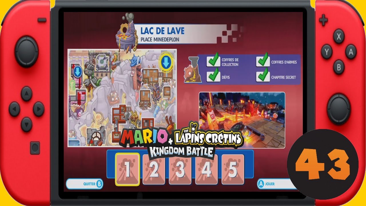 Switch - Mario Lapin Crétin Kingdom Battle - 43 - Monde 4 : Lac de lave - coffre et Chapitre Secret