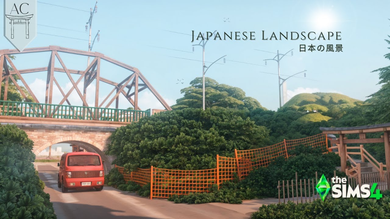 The Sims 4 - Japanese Landscape 日本の風景 (Your Name inspired) - Relaxing Speed Build (ASMR)