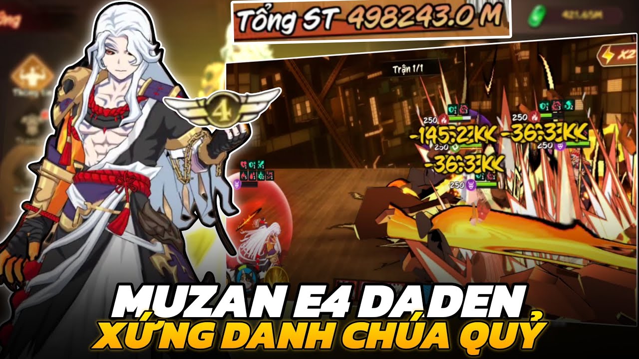 Hơi Thở Mặt Trời #22 - Thăng Tiến Sức Mạnh Lên Chúa Quỷ Muzan E4 , Vượt Mốc 110M HP !
