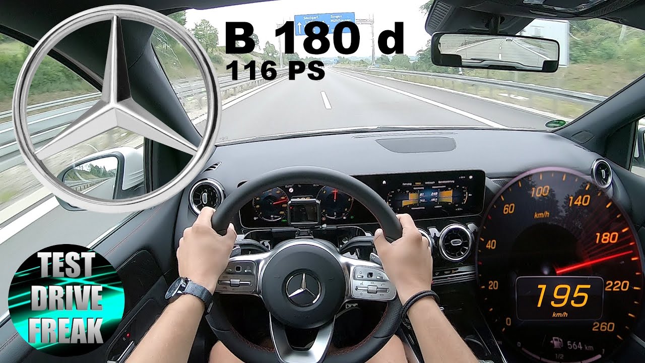2020 Mercedes Benz B180d 116 PS TOP SPEED AUTOBAHN DRIVE POV