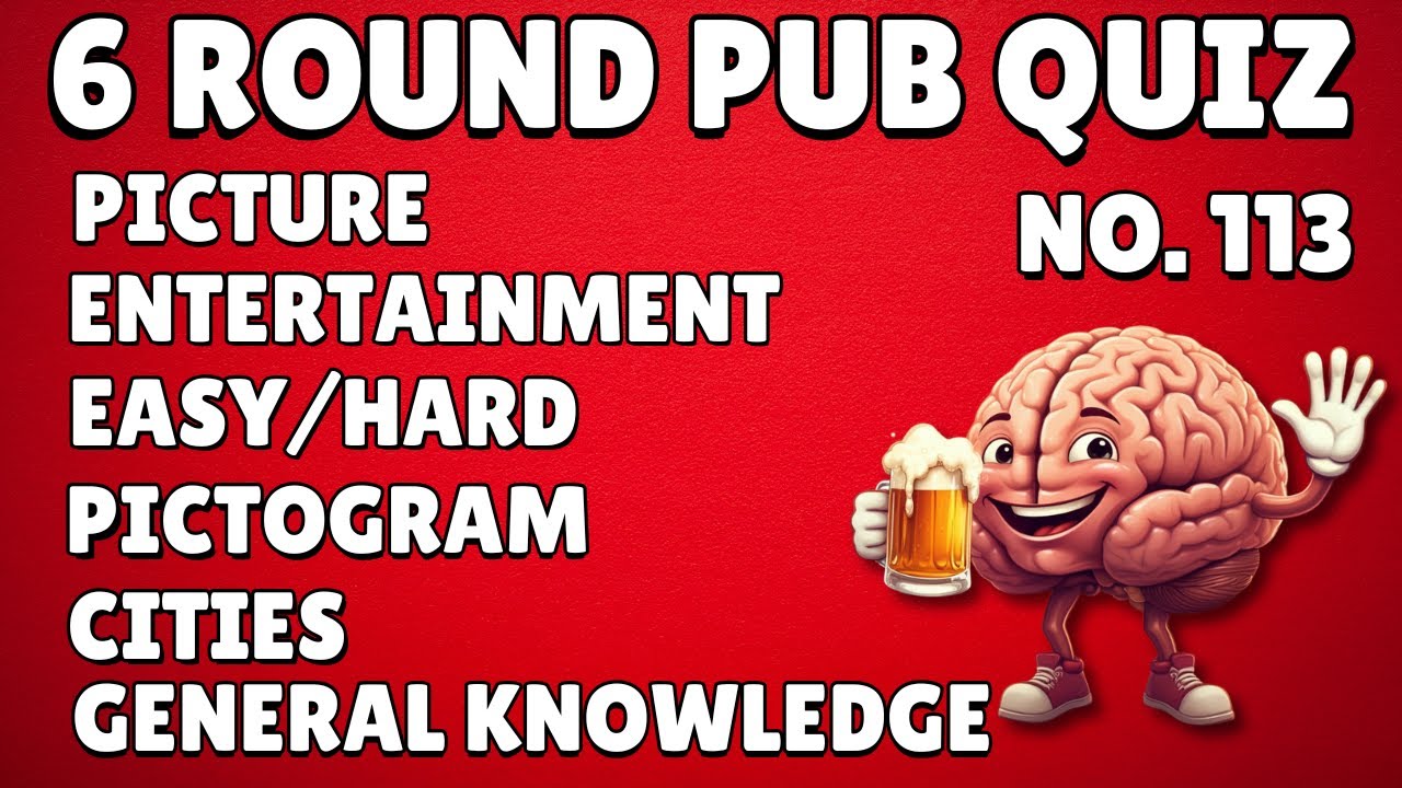 Pub Quiz 6 Rounds Picture, Entertainment, Easy/Hard, Pictogram, Cities, General Knowledge 113