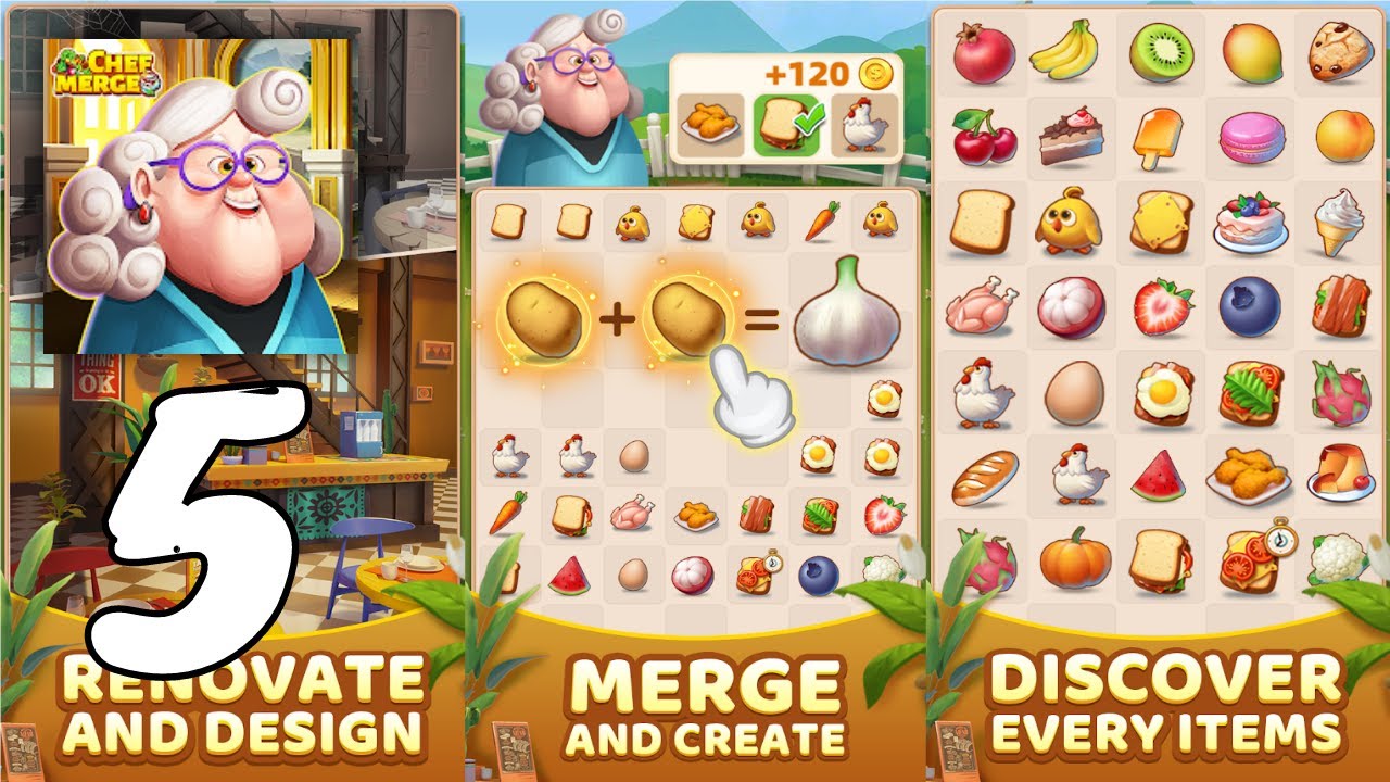 Chef Merge - Fun Match Puzzle Gameplay Walkthrough #5 (Android, IOS)