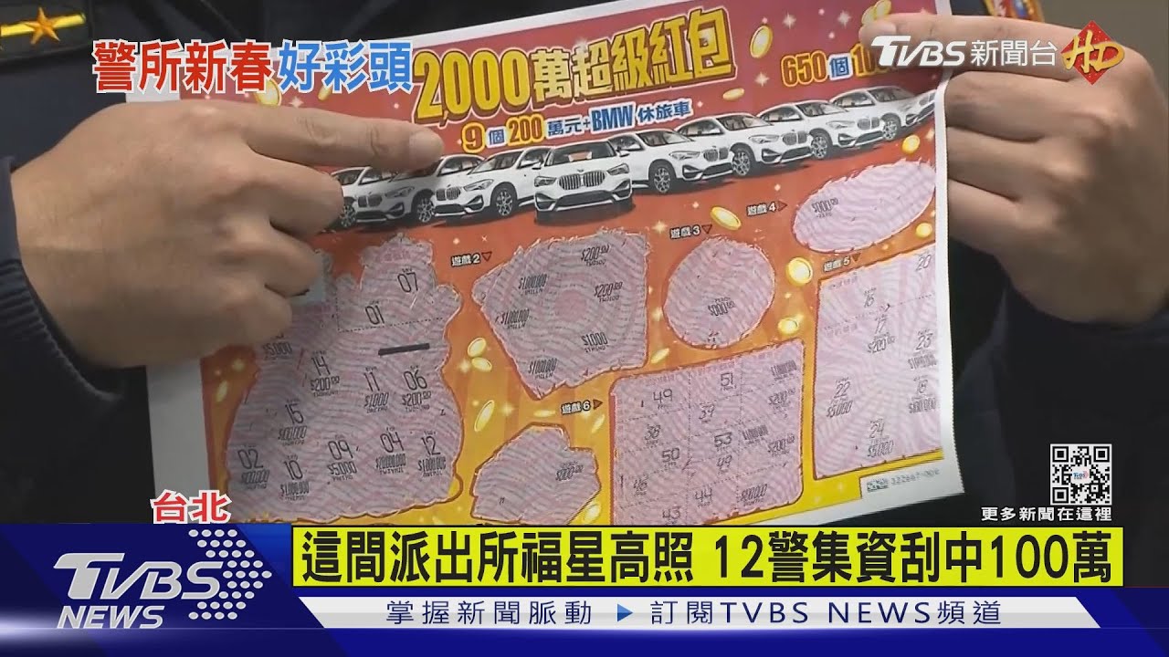 波麗士過年樂翻 12警集資刮中100萬｜TVBS新聞