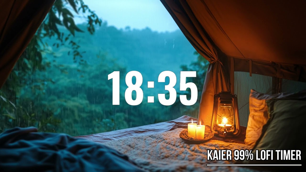 30 Minutes of LoFi in the Rainforest  | Relaxing Tent Rain & Timer