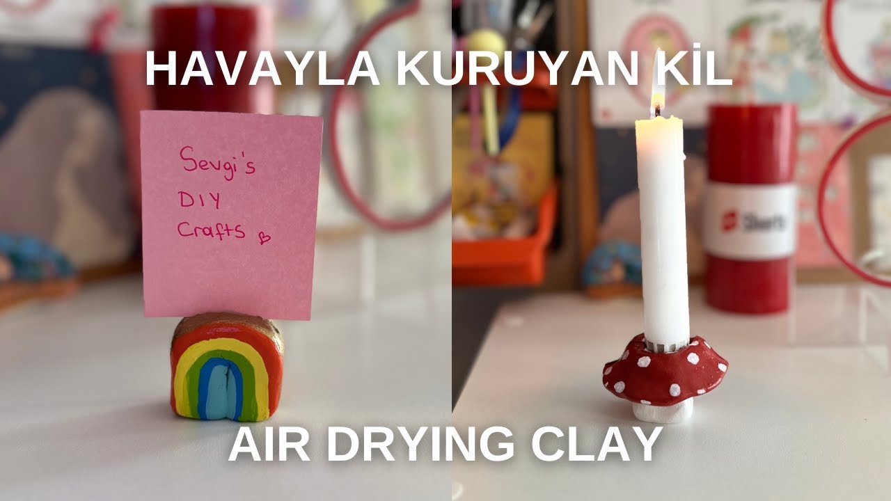 Air Dry Clay | Havayla Kuruyan Seramik Hamurundan Harika Fikirler 🌈🍄