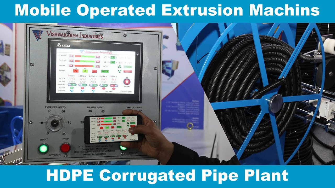 HDPE Corrugated Pipe Plant / Flexible Pipe Plant / Corrugated Electrical Pipe Machine.