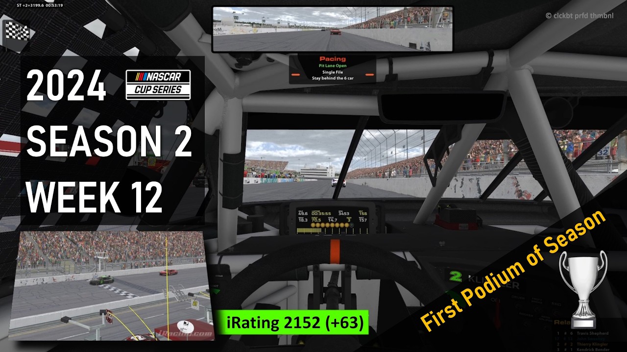 Season Last Race First Podium at #topsplit Gateway NASCAR Cup Series iRacing 2024 Season 2 Week 12