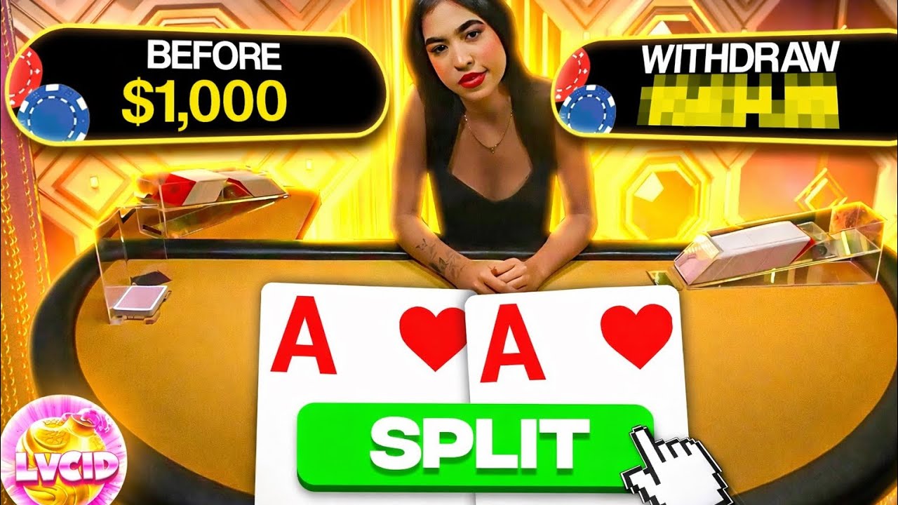 NON STOP SPLITS AND DOUBLE DOWNS ON THIS BLACKJACK SESSION!