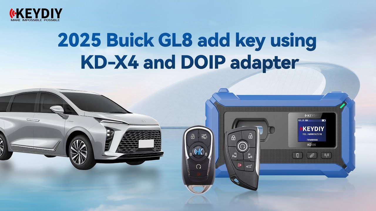 Добавление ключа к Buick GL8 2025 года с помощью KD-X4 и адаптера DOIP.