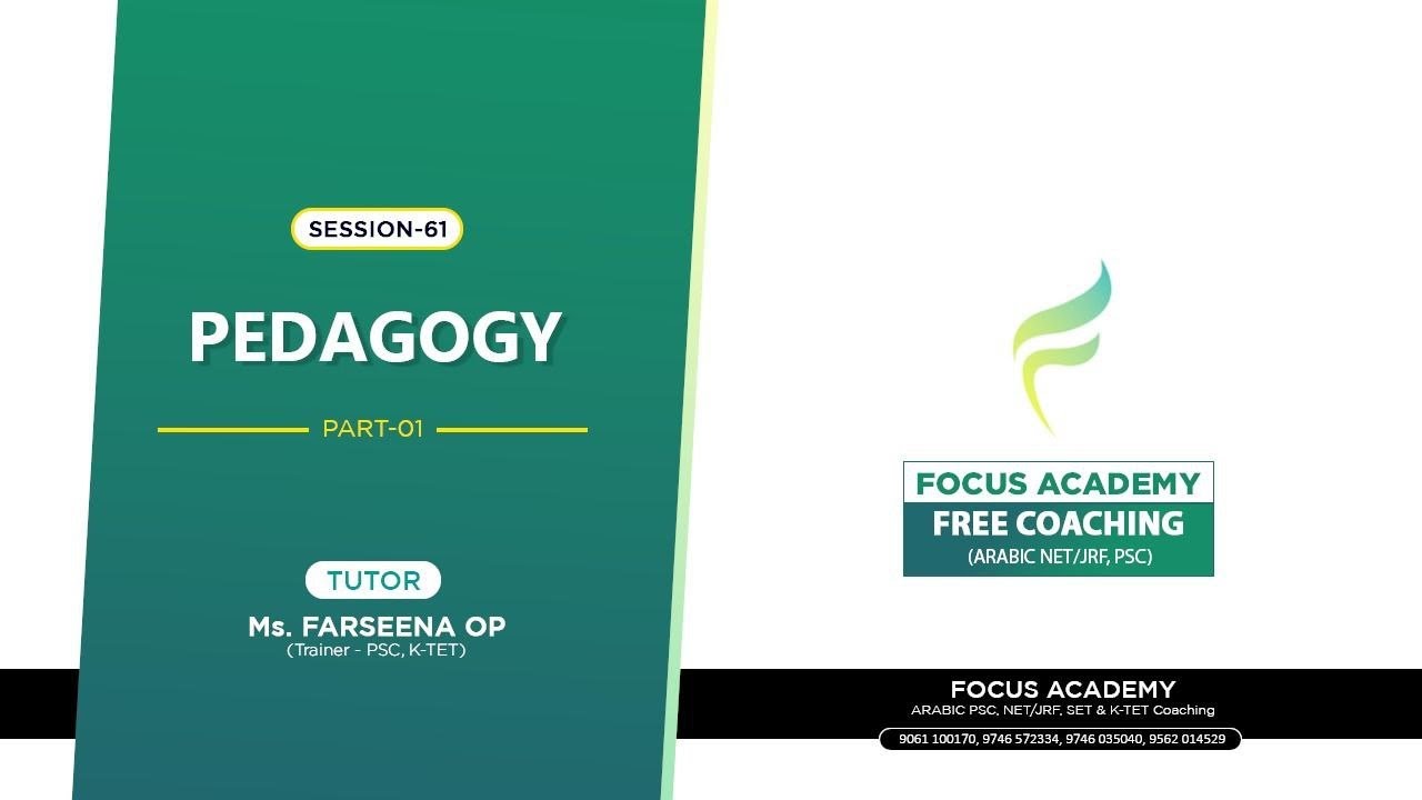 FOCUS FREE CLASS | ARABIC PEDAGOGY | PART 01