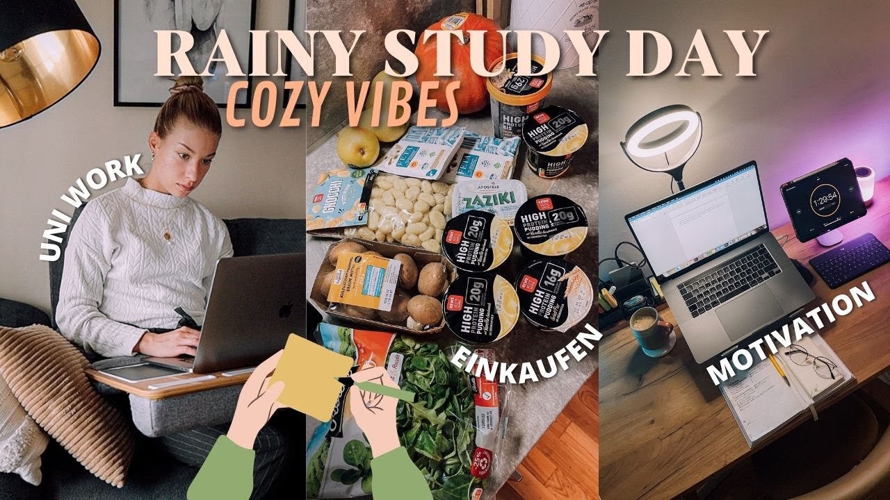 RAINY STUDY DAY - cozy vibes, produktiver Tag // JustSayEleanor (Uni, Sport, Lebensmitteleinkauf)