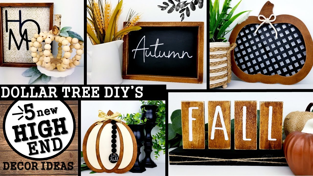 5 FALL DOLLAR TREE DIY'S | MODERN HOME DECOR IDEAS | $1 HIGH END DIY'S