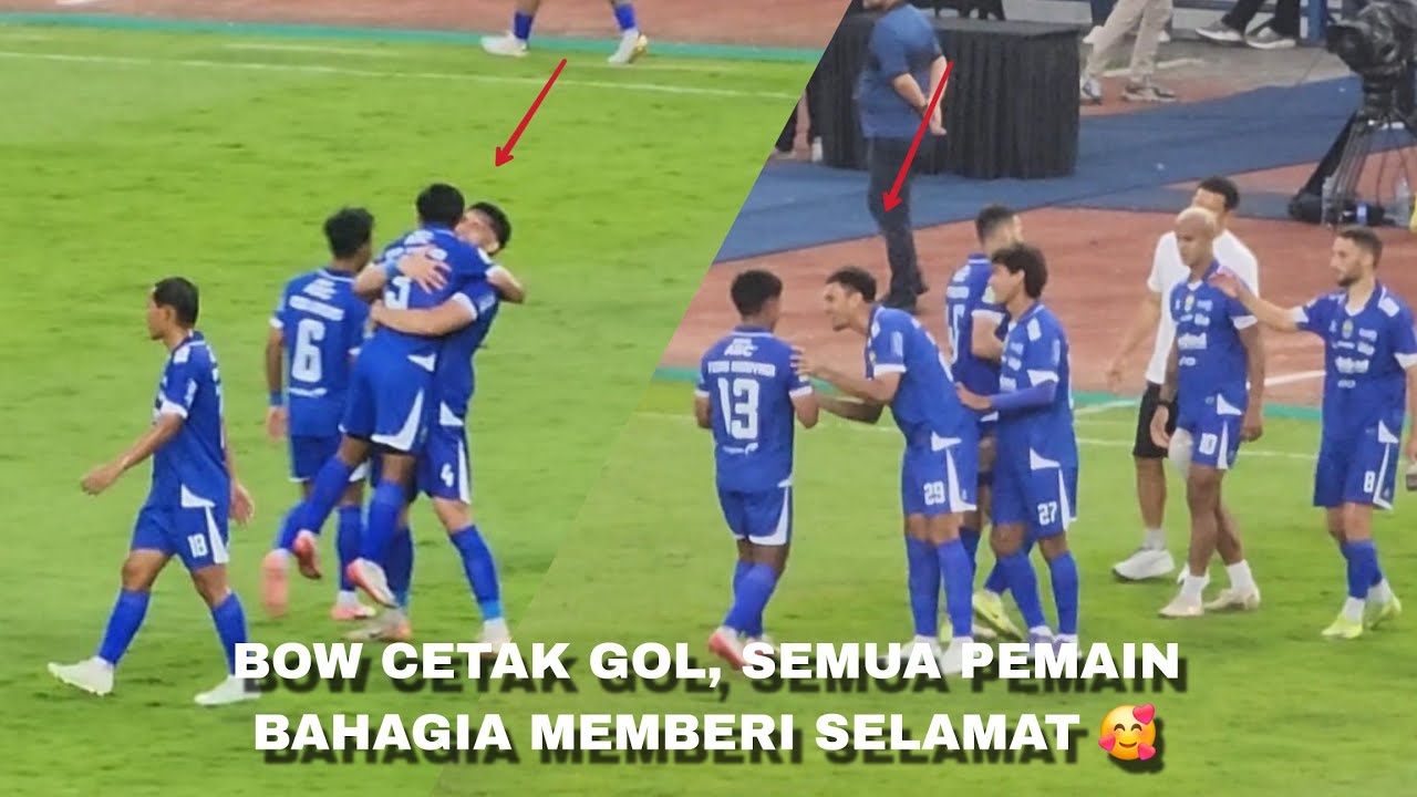Febri Haryadi cetak gol, semua merayakan!! Momen menit akhir PERSIB vs Semen Padang 2-0