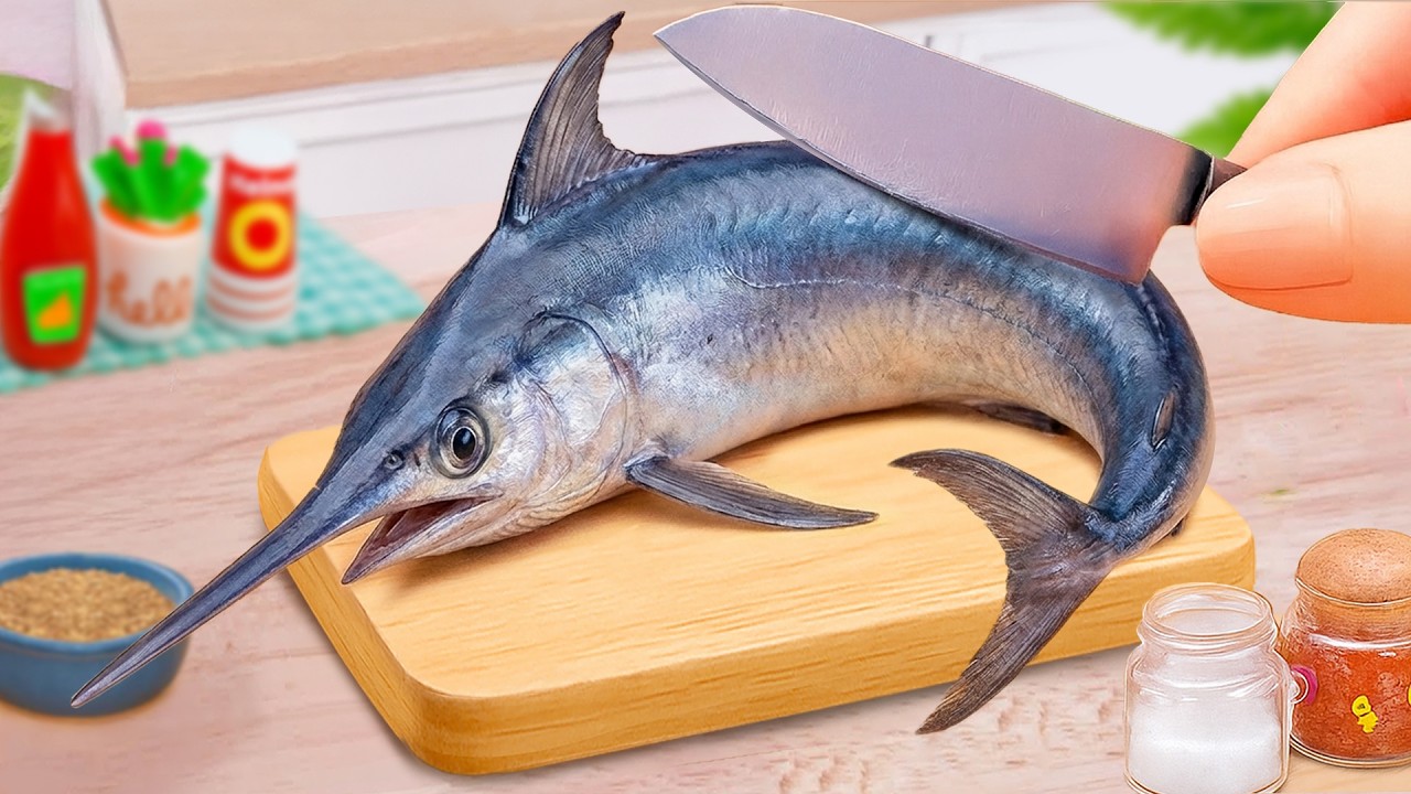 The Most Delicious Fish Recipe 🦐 Mini Sword Fish Wrapped in Crispy French Fries 🐡 Small Cooking