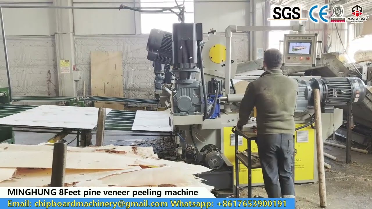 Pine Veneer Peeling for Plywood Production Line