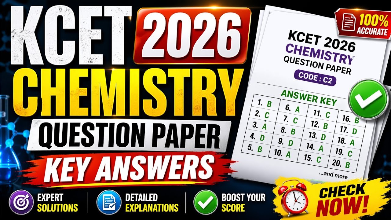 KCET 2026 Chemistry Answer Keys🔥🤦
