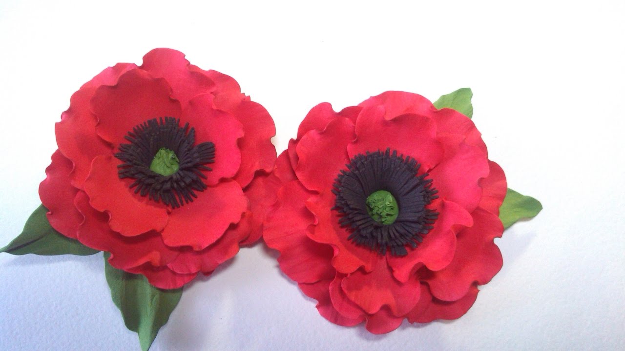 DIY Мак из фоамирана - легкий способ /Poppy from EVA