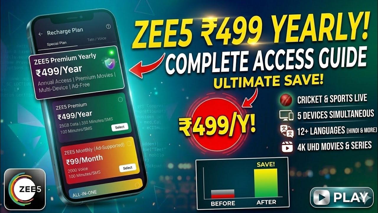 Zee 5 ₹499 Subscription Plan All Details And Validity Benifits | FIFA World Cup Watch Or Not 