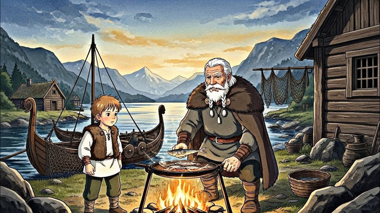 900 | Un Día en una Aldea Vikinga con Mi Abuelo | El Amuleto del Fiordo | Estilo Ghibli ASMR