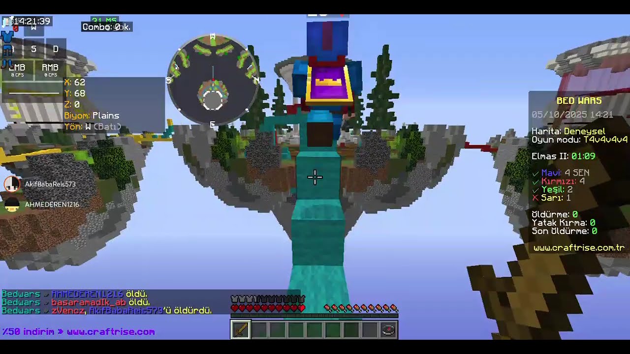 Craft Rise Bed Wars ve The Bridge oynuyoruz BRİDGE YAPMAYI ÖĞRENDİM