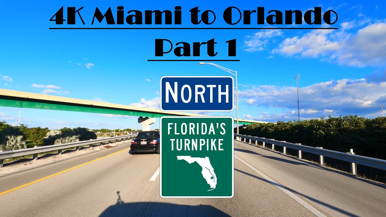 4K Florida’s Turnpike North. Miami to Orlando. Part 1