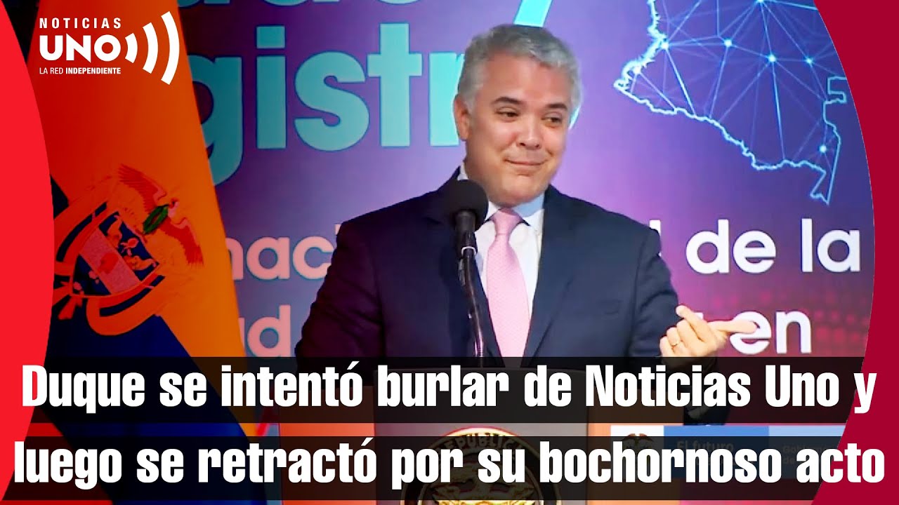 Presidente Duque se intentó burlar de Noticias Uno y luego se retractó por su bochornoso acto