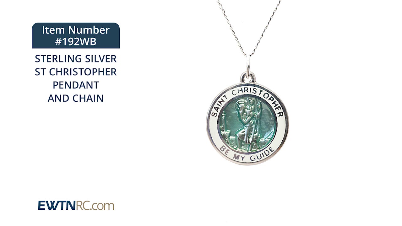 192WB_STERLING SILVER ST CHRISTOPHER PENDANT AND CHAIN