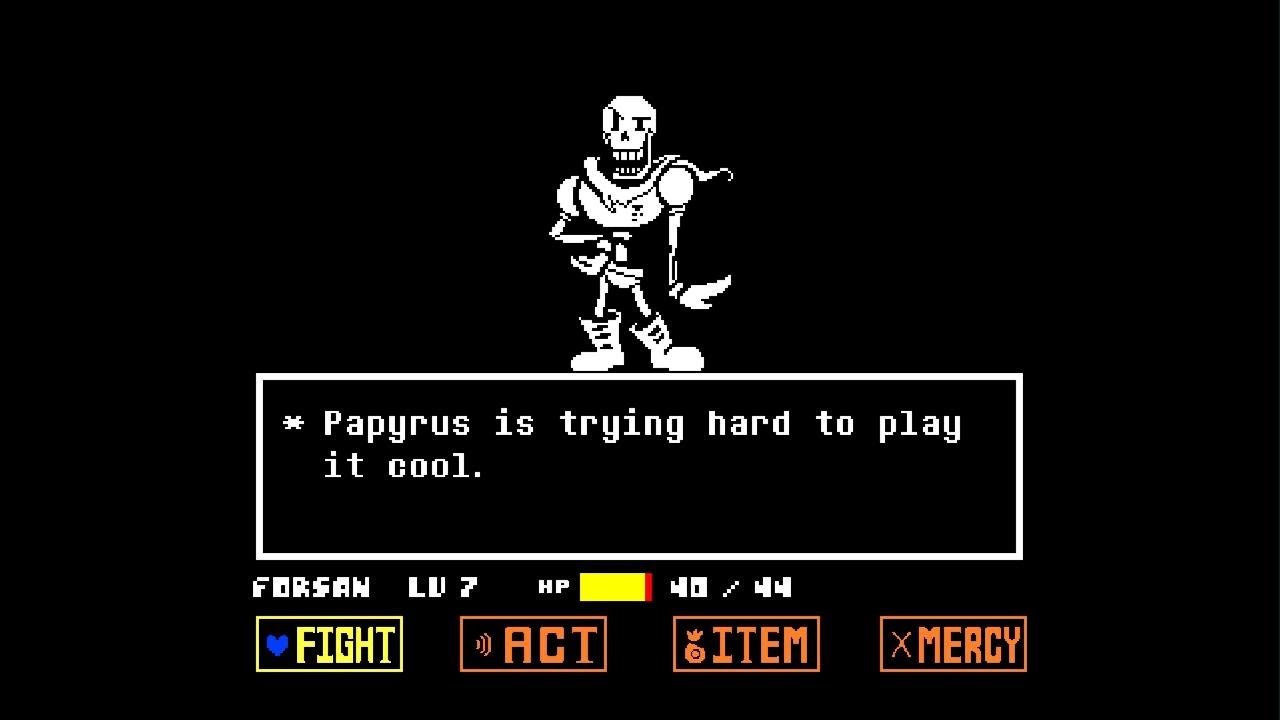 Beating papyrus UNDERTALE