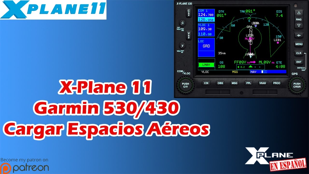 X-Plane 11 - Addons y Plugins - Garmin 530/430 cargar espacios aéreos