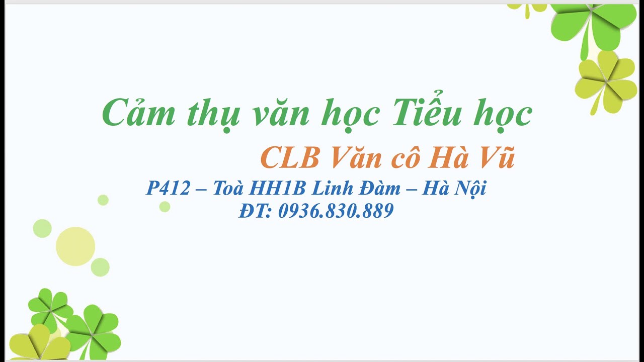 Cảm thụ văn học tiểu học