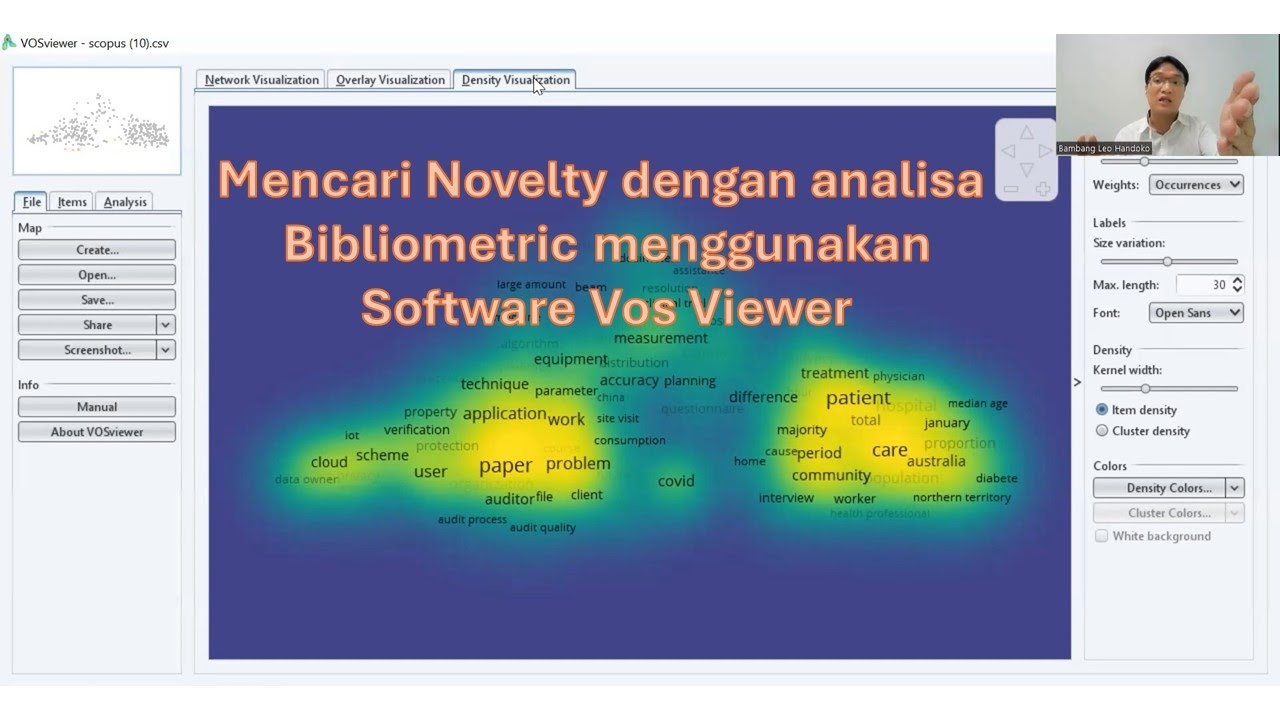 Mencari Novelty Penelitian Menggunakan Analisa Bibliometric Dengan Software VOSViewer