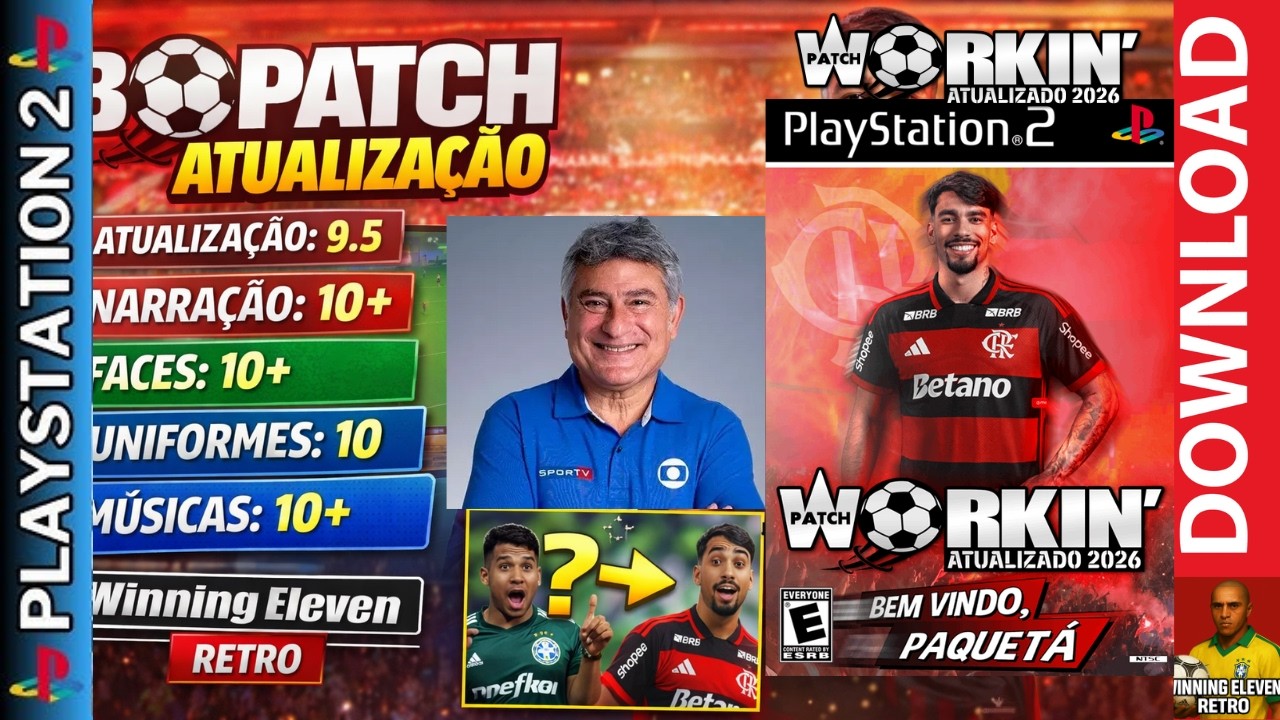 BOMBA PATCH WORKIN’ (PS2) 🔥 ATUALIZAÇÃO 06/02/26 | NARRAÇÃO CLÉBER MACHADO