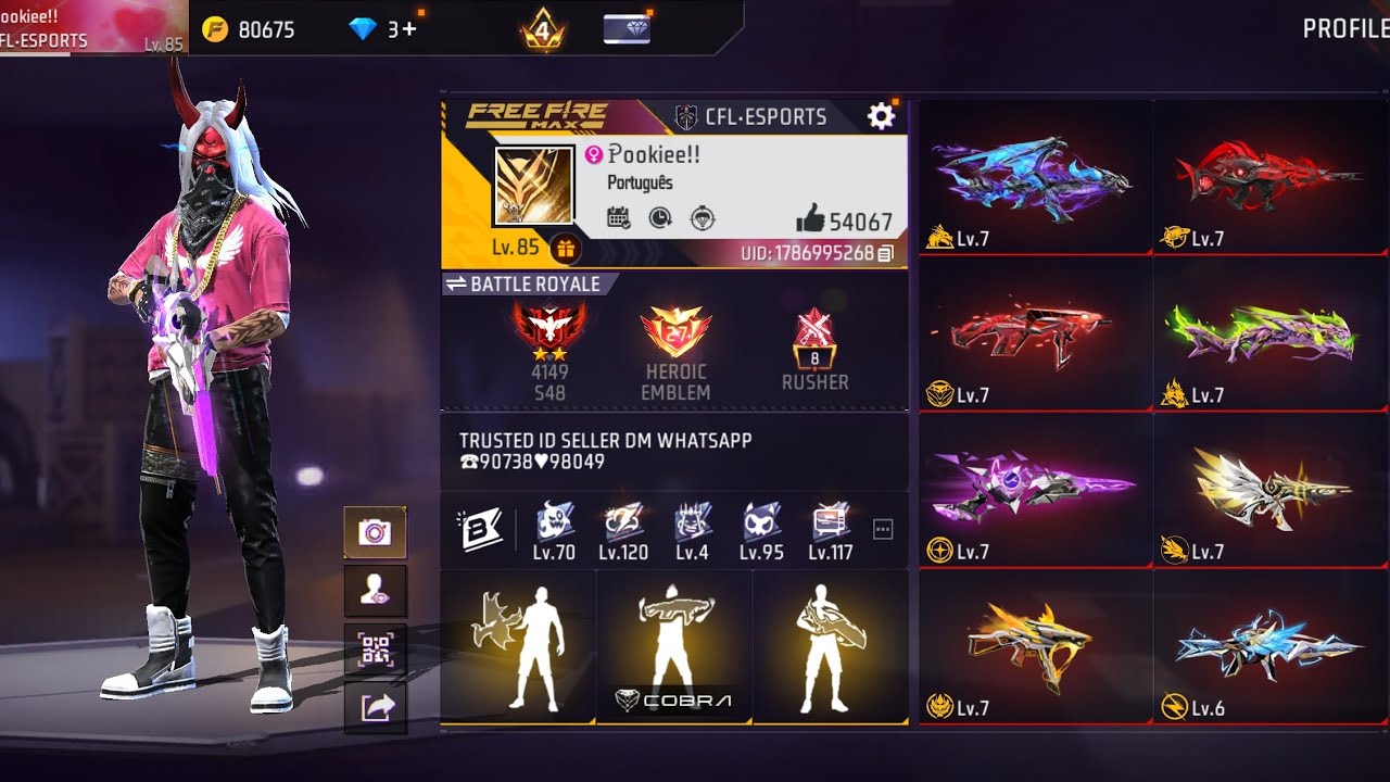 UID:(1786995268)85 level (7 EVO GUN MAX FULL)1 NEAR MAX ⚡DM NOW 📞 CONTACT BY +91 90738 98049📞