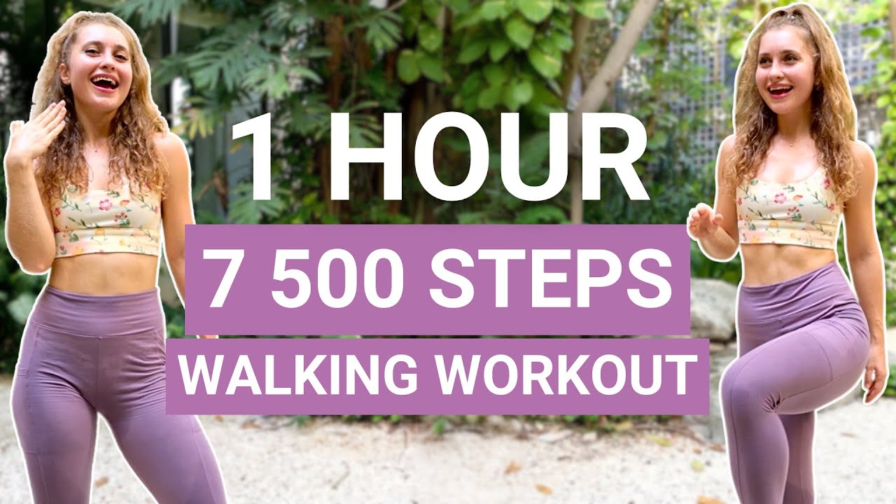 1 HOUR 7500 STEPS WORKOUT | no jumping walking cardio for weight loss at home, low impact, full body
