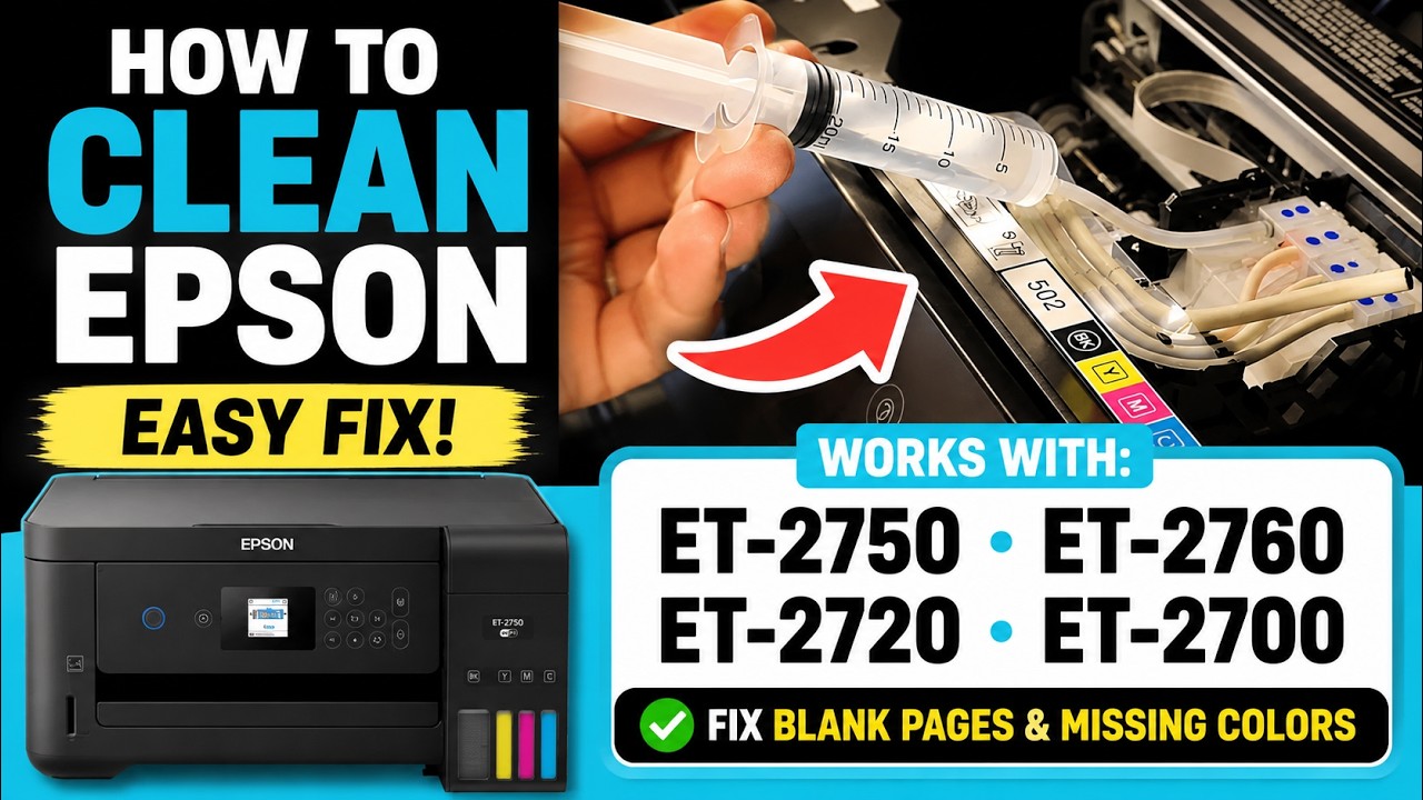 Epson ET 2750 — как очистить печатающую головку — ошибка принтера решена