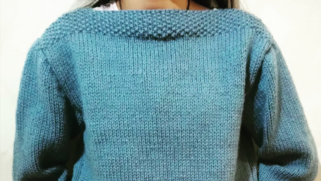 Pull col bateau enfant 10 à 12 ans au tricot facile et rapide à faire