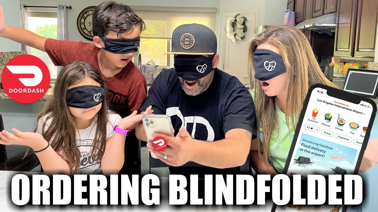 ORDERING DOOR DASH MEALS BLINDFOLDED | BLINDFOLD FAST FOOD CHALLENGE | PHILLIPS FamBam FOODIES