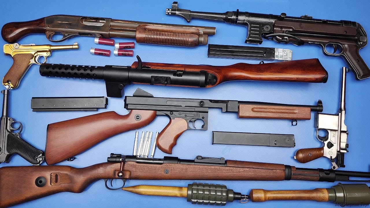 WW 2 Weapons !1939 Kar98k Rifle Loading ASMR,mp40,Thompson,Luger,Shotgun,Mauser C96 🔥#airsoft #ww2