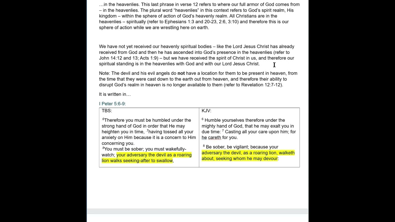 Spiritual Contest and War – part 2 – video 1