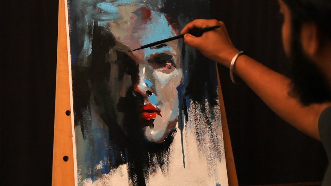 Making of Easy Abstract Painting || Acrylic on Canvas || Biki Majumder