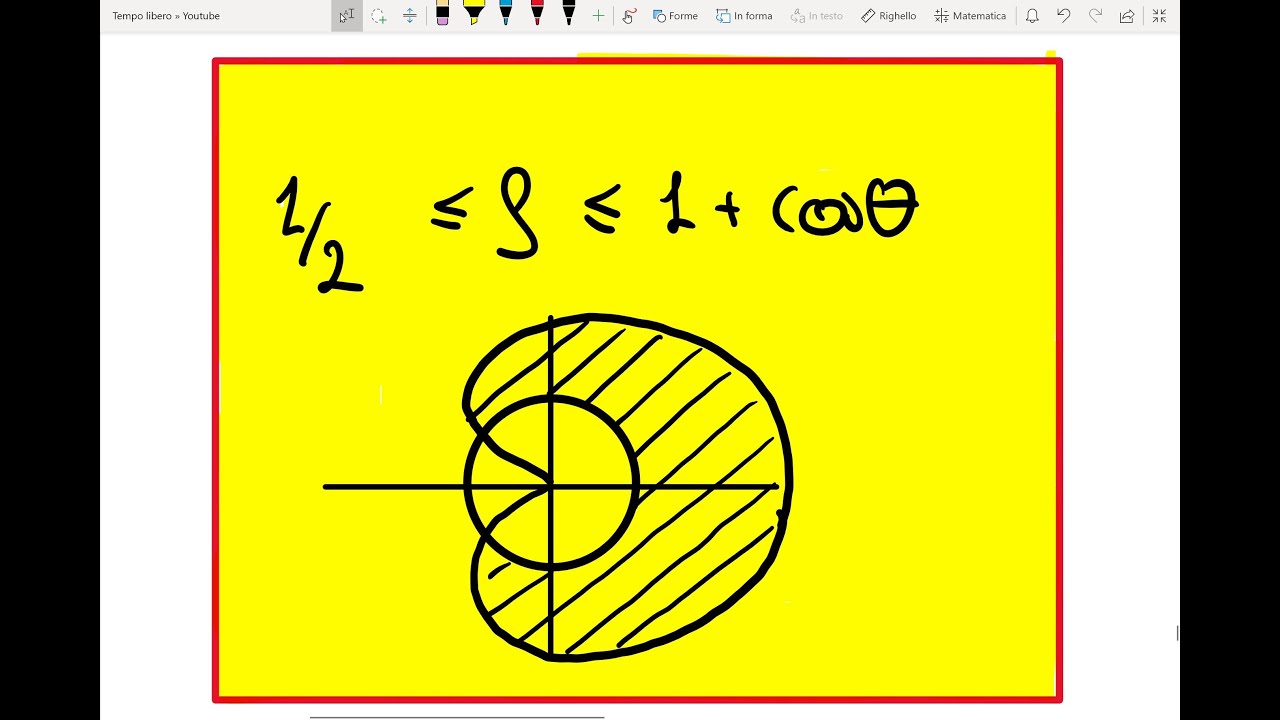 Analisi II - Dominio in coordinate polari, Integrali doppi - Esercizio svolto n°13