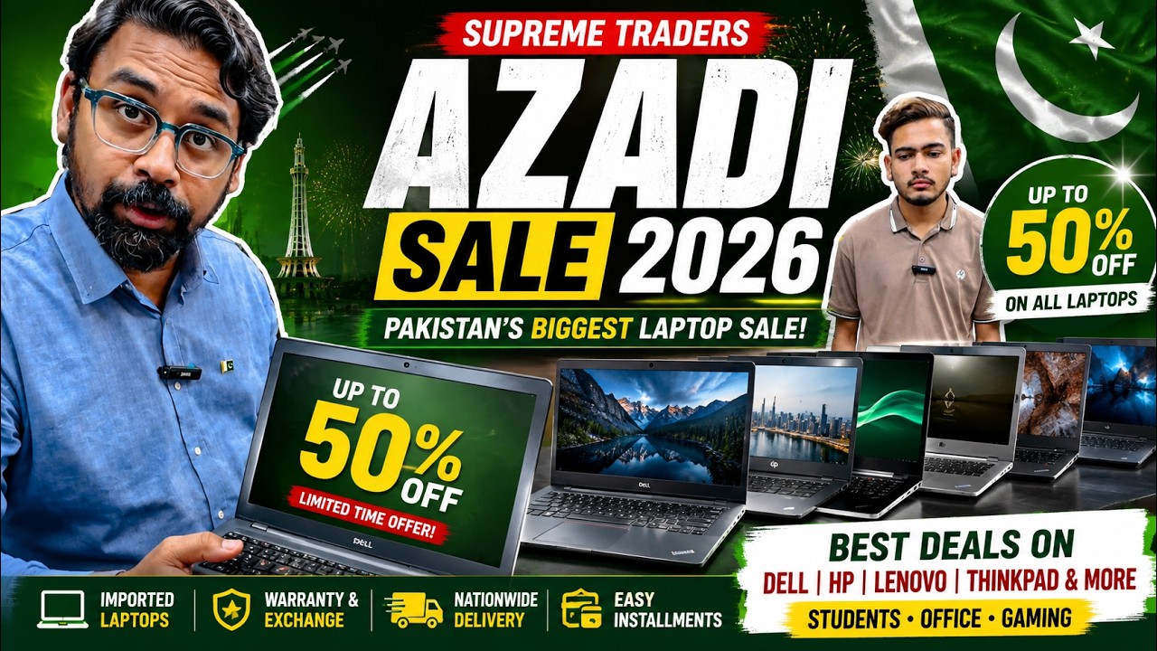 Pakistan's Biggest Laptop Azadi Sale 2026 | Up to 50% OFF | Supreme Traders