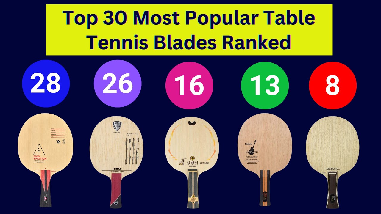 Top 30 Most Popular Table Tennis Blades (2025) Ranked!