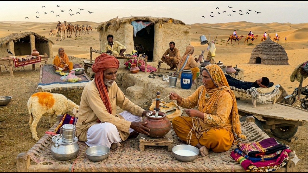 Very Beautiful Women Morning Routine in Desert | Traditional Cooking Food | Village Life In PAKISTAN